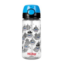 NUBY Sportovní netekoucí s brčkem 530 ml, modrá, 3+