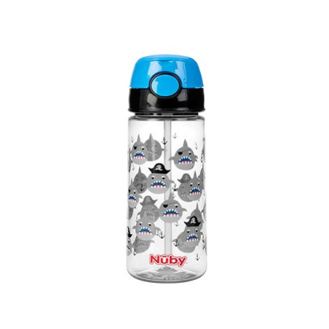 NUBY Sportovní netekoucí s brčkem 530 ml, modrá, 3+