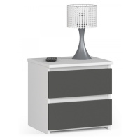 Ak furniture Noční stolek CL2 40 cm bílý/grafitový