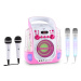 Auna Kara Liquida BT růžová barva + DAZZLE mikrofonní sada, karaoke zařízení, mikrofon, LED osvě