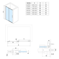 POLYSAN ALTIS posuvné dveře 1170-1210, výška 2000, čiré sklo AL3015C
