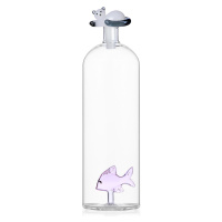 Ichendorf Milano designové karafy Tabby Cat Bottle Pink Fish & White Cat with Smoke Tail