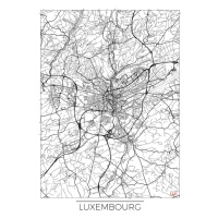 Mapa Luxembourg, Hubert Roguski, 30x40 cm