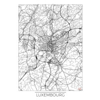 Mapa Luxembourg, Hubert Roguski, 30 × 40 cm