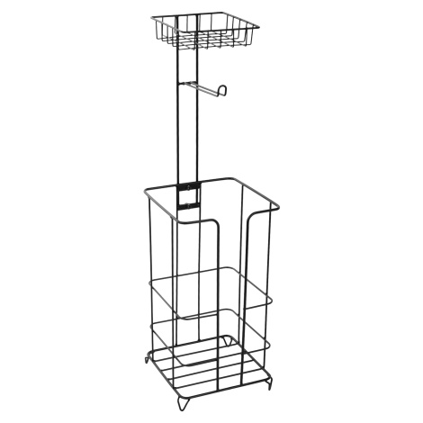 Stojan na toaletní papír s poličkou, kov/černá, MERDO Tempo Kondela