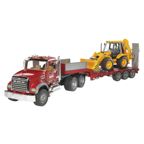Bruder 02813 Tahač MACK Granite s bagrem JCB 4CX Brüder Mannesmann