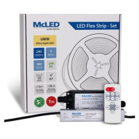 McLED  LED pásek - sada 1 m + Přijímač Nano IP67, 240 LED/m, UWW, 6 W/m, DC 24V, 380 lm/m, CRI90