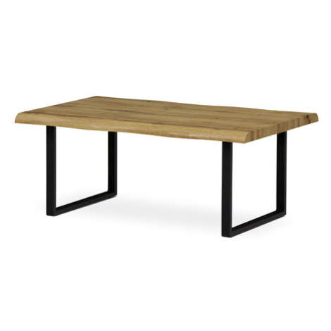 konferenční stůl, 110x70x45 cm, MDF deska, 3D dekor divoký dub, kov, černý lak Autronic