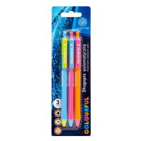 ASTRA - 3ks - ASTRAPEN Colorful, Kuličkové pero 0,6mm, modré, blistr, mix barev, 201022017