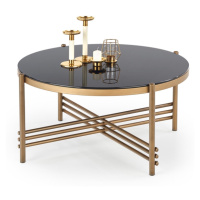 Kulatý konferenční stolek GILAVIA, černá/zlatá