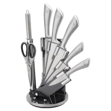 8dílná sada ocelových nožů, sekáčku, nůžek a ocílky Royalty Line RL-KSS600