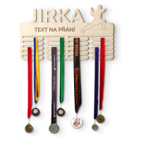 FK Dřevěný držák na medaile se jménem - Karate, bojové umění, 48x28cm
