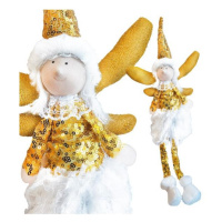 Žlutý vánoční anděl s visícími nohama