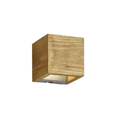 Venkovské nástěnné svítidlo dřevěné 11 cm včetně LED stmívatelné - Linc TRIO