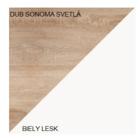 ArtCross Šatní skříň STELLA | STE-05 Barva: Dub sonoma světlá / bílý lesk