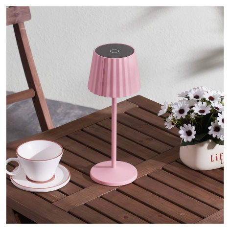 Lindby Lindby Esali LED stolní lampa na baterii, růžová