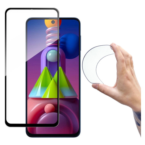 Wozinsky Full Cover Flexi Nano glass film tvrzené sklo s rámečkem Samsung Galaxy M51 černá