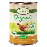 Lukullus Organic Adult kuřecí s mrkví (bez lepku) - 6 x 400 g