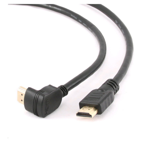 Kabel CABLEXPERT CC-HDMI490-15 HDMI-HDMI 4,5m, 1.4, M/M stíněný, zlacené kontakty, 90° lomený, č GEMBIRD