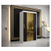 Šatní skříň Abi Golden T1 Barva korpusu: Černá, Rozměry: 150 cm, Dveře: Černý Marmur + zlaté zrc