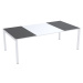 Paperflow Konferenční stůl easyDesk®, v x š x h 750 x 2200 x 1140 mm, bílá/antracitová