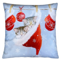 Vánoční polštář CHRISTMAS CATS 40x40 cm Mybesthome Varianta: Povlak na polštář s antialergickou 