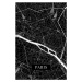 Mapa Paris black, (26.7 x 40 cm)