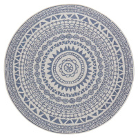 Modro-krémový venkovní koberec NORTHRUGS Coron, ø 200 cm