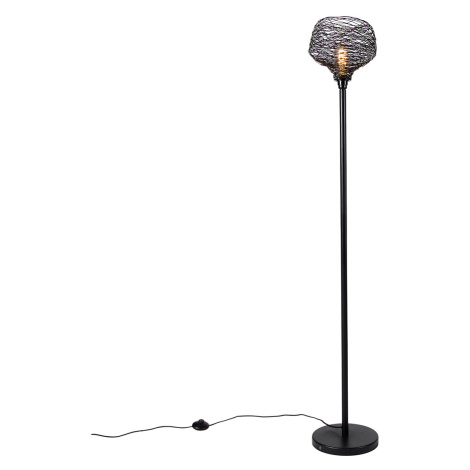 Designová stojací lampa černá 26 cm - Sarella QAZQA