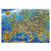 Educa puzzle Crazy European map 500dílné a fix lepidlo 17962