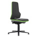 bimos Pracovní otočná židle NEON, patky, synchronní mechanika, koženka, zelený flexibilní pás
