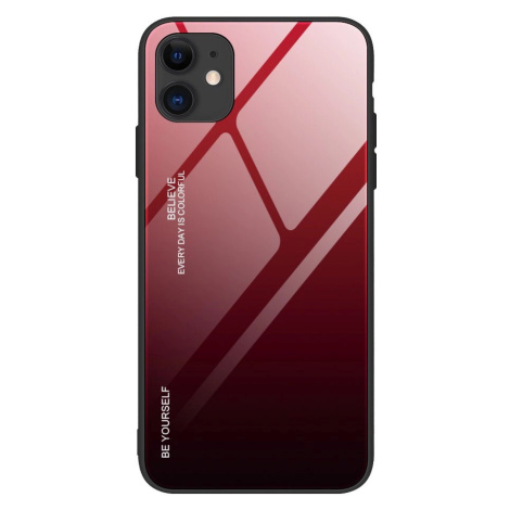 Pouzdro Gradient Glass s tvrzeným sklem na iPhone 12 mini černo-červené