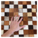 Tempo Kondela Luxusní kožený koberec patchwork KŮŽE typ 3 200x304| hnědá/černá/bílá