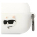 Pouzdro Karl Lagerfeld AirPods Pro cover white Silicone Choupette Head 3D (KLAPRUNCHH)