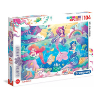 Puzzle Supercolor Glitter 104 dílků Pod mořem