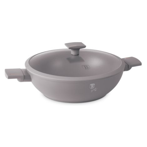 BERLINGERHAUS Pánev WOK s titanovým povrchem a poklicí 30 cm Taupe Collection BH-8095 Berlinger Haus