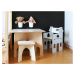 Myminihome Dětský stůl RONDO + dětská židle se skluzavkou Zvolte barvu: Bílá, Zvolte variantu: S