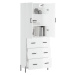 vidaXL Skříň highboard lesklá bílá 69,5 x 34 x 180 cm kompozitní dřevo