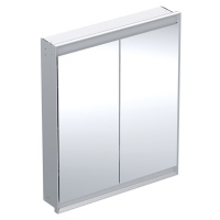 Geberit ONE - Zrcadlová skříňka s LED osvětlením, 750x900x150 mm, 2 dvířka, vestavná, hliník 505
