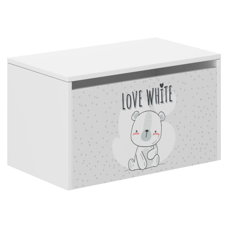 WD Dětský box na hračky 69 x 40 x 40 cm - Bílý medvídek WD Lifestyle