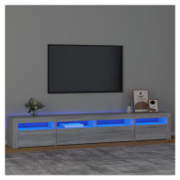 vidaXL TV skříňka s LED osvětlením šedá sonoma 240x35x40 cm