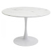 KARE Design Kulatý jídelní stůl Schickeria - mramorový, bílý,  Ø110cm