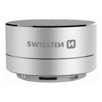 SWISSTEN Bluetooth reproduktor i-METAL, 3W, stříbrný, regulace hlasitosti, kovový