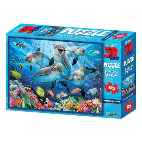 3d puzzle delfíni 63 dílků