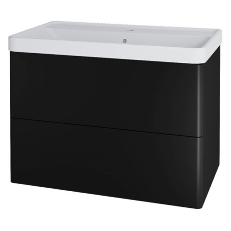 MEREO Siena, koupelnová skříňka s keramickým umyvadlem 81 cm, černá mat CN441