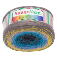 Bellatex Příze SpagoYarn Rainbow 250 g - 10 žlutá, tyrkys, šedá