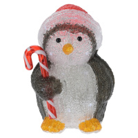 Vánoční LED dekorace Candy penguin, 24 cm