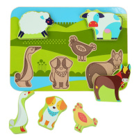 LUCY & LEO - Zvířátka na farmě-dřevěné puzzle 7 dílů
