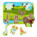 LUCY & LEO - Zvířátka na farmě-dřevěné puzzle 7 dílů