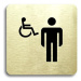 Accept Piktogram "WC muži, invalidé" (80 × 80 mm) (zlatá tabulka - černý tisk bez rámečku)